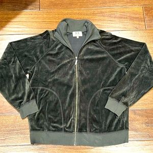 Juicy Couture Mens Velour Track Green Jacket Size Large